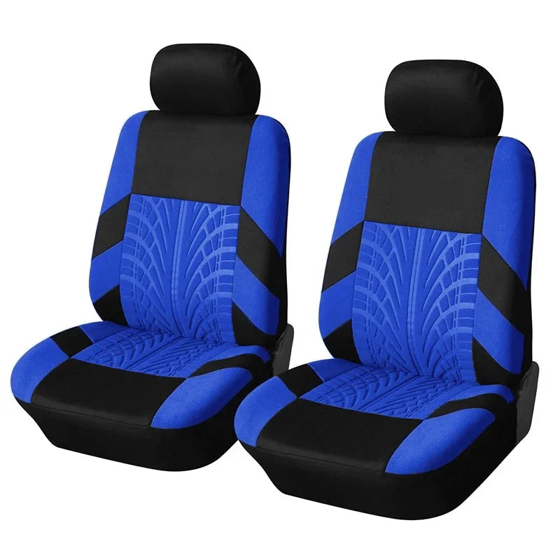 2pcs Universal Front Car Seat Covers Set - Color Options Beige Black Blue Gray Red