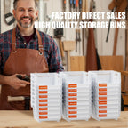 LEADLOONG Transparent Parts Bin 6/24pcs 13.5x10.5x7.6cm/5x4*3inch Classified Storage Box In Maintenance Workshop Garage Tool Bin