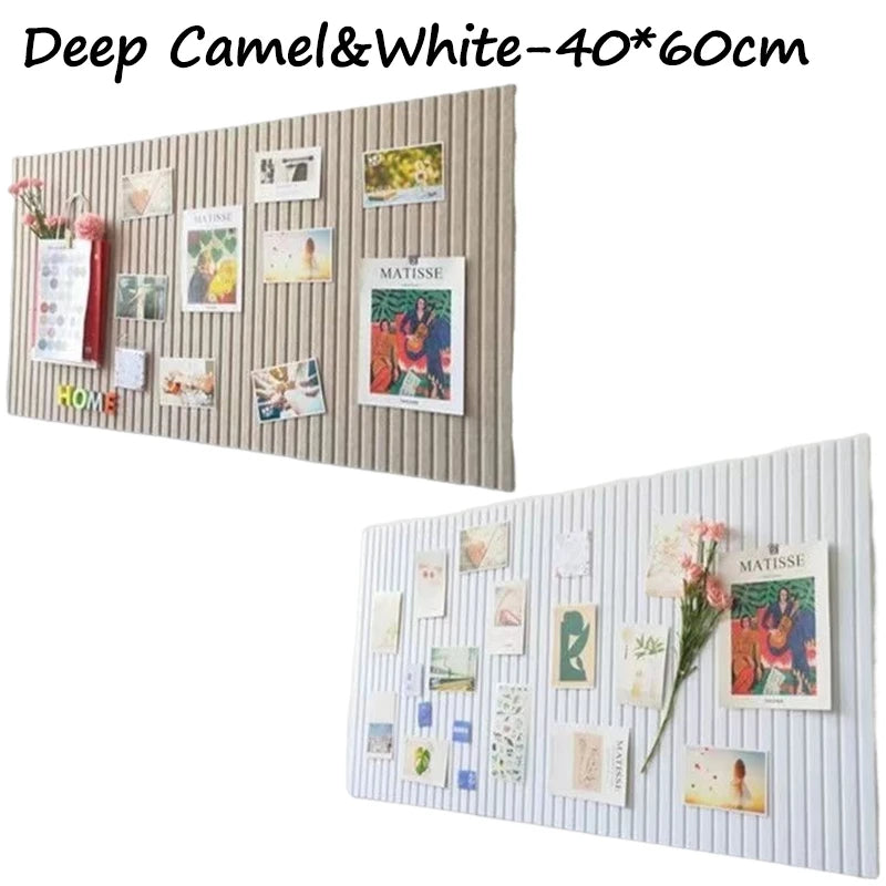 Felt Wall Sticker Display Board for Classroom Photo Wall, 2pcs Set, Grey Yellow Camel