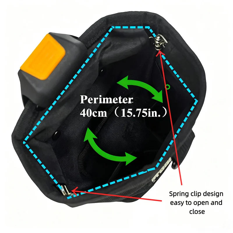 TOOLSTACK Multifunctional Nails Pouch High-Capacity Quick-hanging Waist Bag Nails & Screws Durable Waterproof Tool Storage Bag