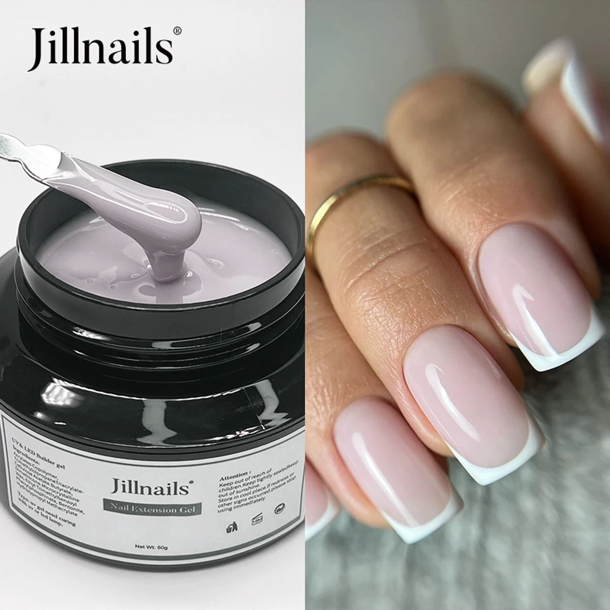 Jillnails 50g Self Leveling Medium Gel 50ml Milky Pink  White Gel Builder for Nails Extension Nail Building