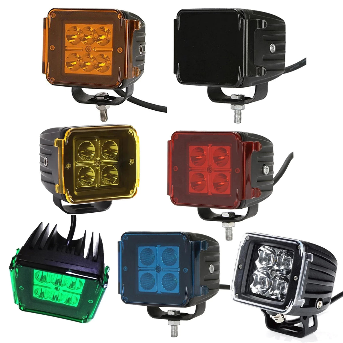 LED Work Light Bar Dust Proof Protective Covers Amber Clear Black Red White Color For 3" 4" 7" 12" 20" 22" 32" 42" 52" Led Light
