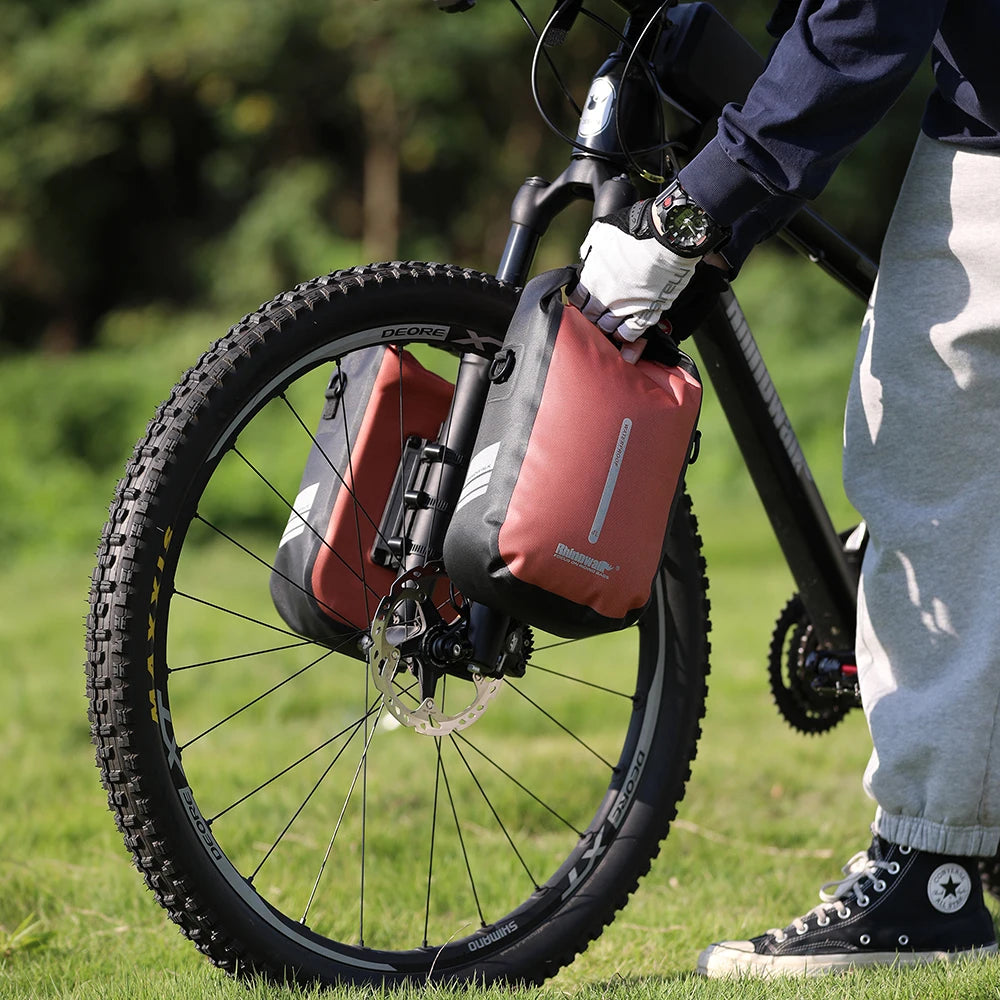 Rhinowalk Bicycle Front Fork Bag Waterproof Quick Release 4L/6L, Black Blue Olive Orange