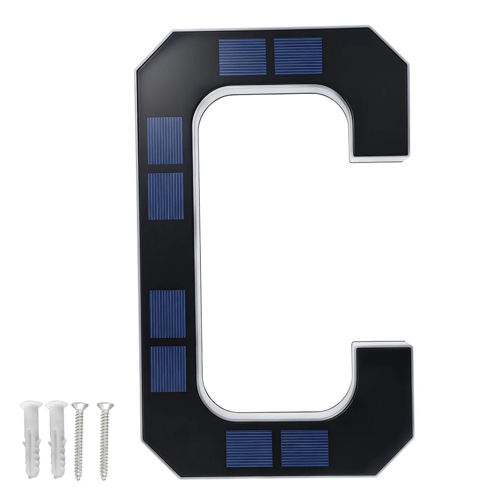 12CM Solar Lighted House Number Outside Light-up LED Address Number Waterproof House Number Light Address Sign Home Decor