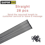 SAPIM Bicycle Spoke 2.0 Round J-shaped Bend/Straight Pull Head 100-310mm Free Choice Bicycle Spoke Comes with Black Copper Cap
