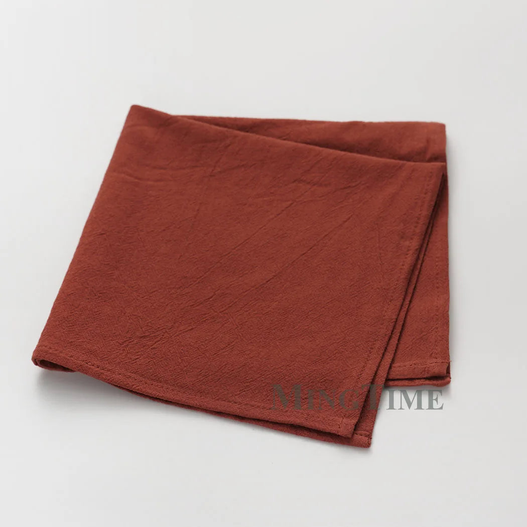 12pcs Napkins 40X40CM Plain Washed Cotton Tea Towel Dining Place Mats Wedding Party Christmas Linen Kitchen Cloths Table Decor