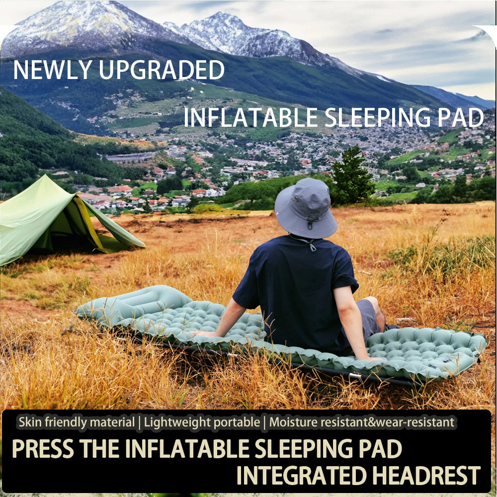 TARKA 2m Lengthen Inflatable Mattress Outdoor Camping Self-Inflating Mats Spliceable Hiking Fishing Sleeping Pad Air Chusion
