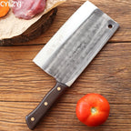 Chinese chopping knife, 7.8mm thick handmade forged butcher bone cleaver, durable hard blade