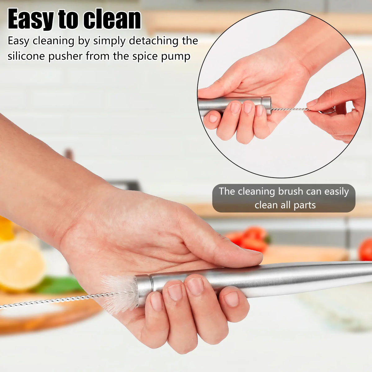 Turkey Baster Set Seasoning Sauce Injection Pump Stainless Steel Turkey Baster Syringe Meat Marinade Injector Needle for Kitchen