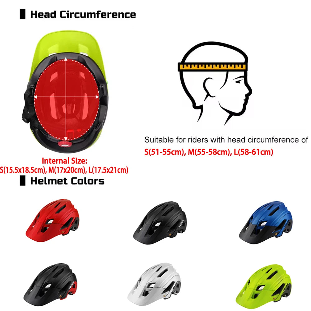 WALGUN Bicycle Helmet MTB Mountain Cycling Helmets Men Women Offroad Half Racing Bike Helmet Safe Breathable High-performance
