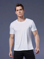 Men's Quick-Dry Sports T-Shirt Round Neck Breathable Sweat-Wicking, Sizes S-XXL, 8 Colors