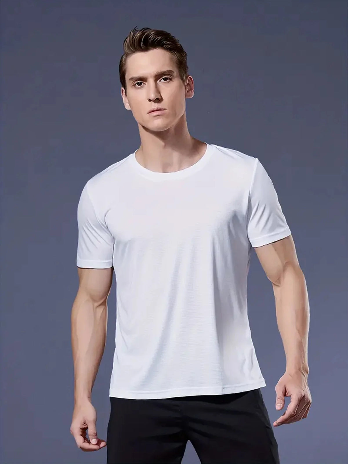 Men's Quick-Dry Sports T-Shirt Round Neck Breathable Sweat-Wicking, Sizes S-XXL, 8 Colors