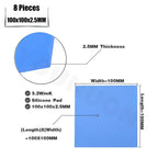 8pcs YOUNUON 100x100x0.5mm 1mm 1.5mm 2mm 2.5mm 3mm 4mm 5mm Blue White Green Combination Thermal Pads Cooling Conductive Silicone