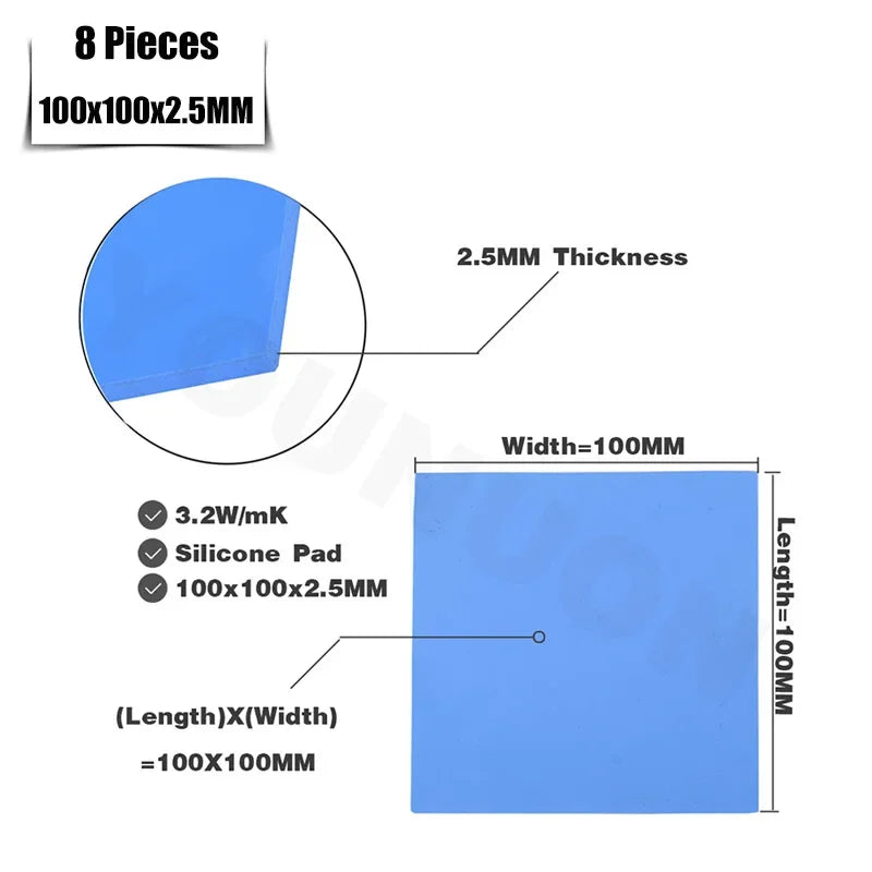 100X100X2.5MM / 8PCS-Blue