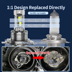 70W/Pair 6500K 3570 Chips H1 H3 H4 H7 H11 9005 9006 Highly Brightness Spotlights Turbo Fan No Destructive Installation Plug&play