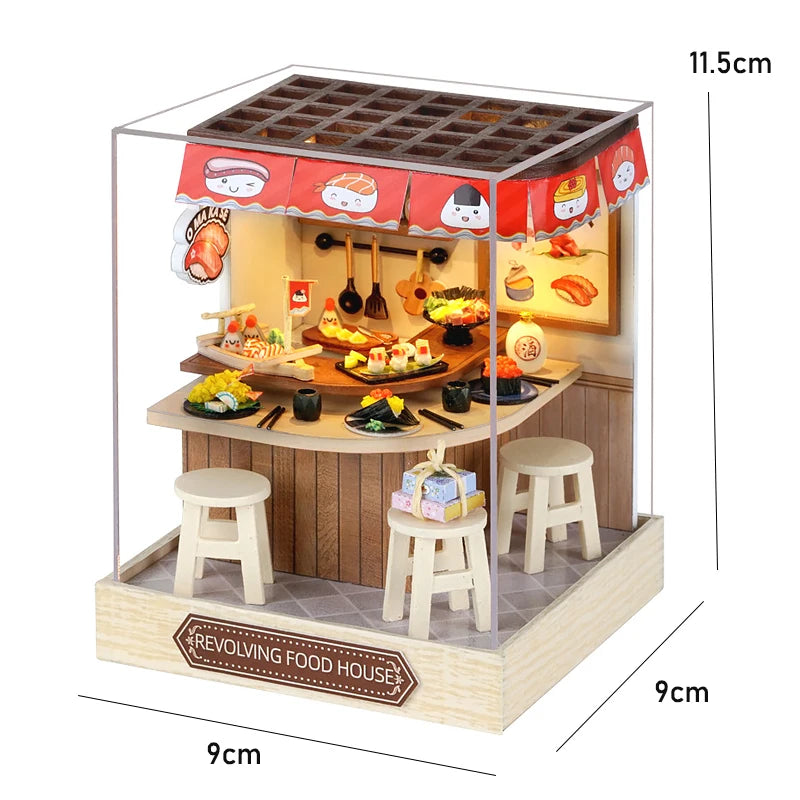 Mini Doll House Kit DIY Flower House Handmade 3D Puzzle Assembly Building Model Toys Home Bedroom Decoration with Furniture Gift