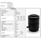 WGWK 4K 12MP CS Mount CCTV Lens 1/1.8" Format Manual Iris 5-50mm Industrial Zoom Lens For Machine Vision Surveillance IP Camera