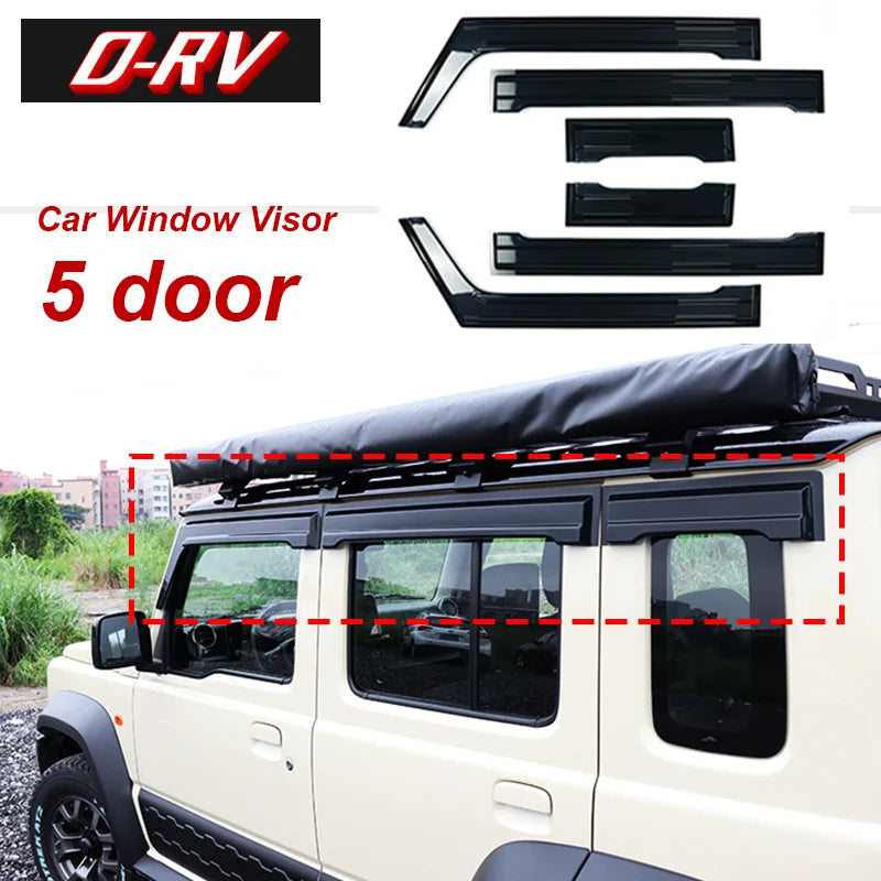 6pcs Car Window Visors Rain Guards for Suzuki Jimny 2023-2024 5-Door, Smoke Tint