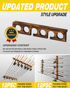 Ghosthorn Holds Up to 12 Rods Fishing Pole Rod Racks Wall or Ceiling Mounted Fishing Pole Rod Holders for Garage Storage