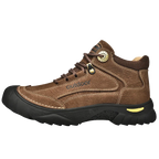 HIKEUP Men's Outdoor Hiking Shoes Cow Leather Winte Boot Waterproof Non-Slip Trekking Sneakers Durable Sports Protecting the toe