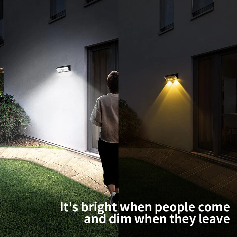 Solar Lighting Wall Light Super Bright 38 Led Motion Sensor Wall Lamp 270 °   Wide Angle and 4 Modes, Ip65 Level Waterproof Solar Security Light Suitable for Courtyard Garden Garage Front Door