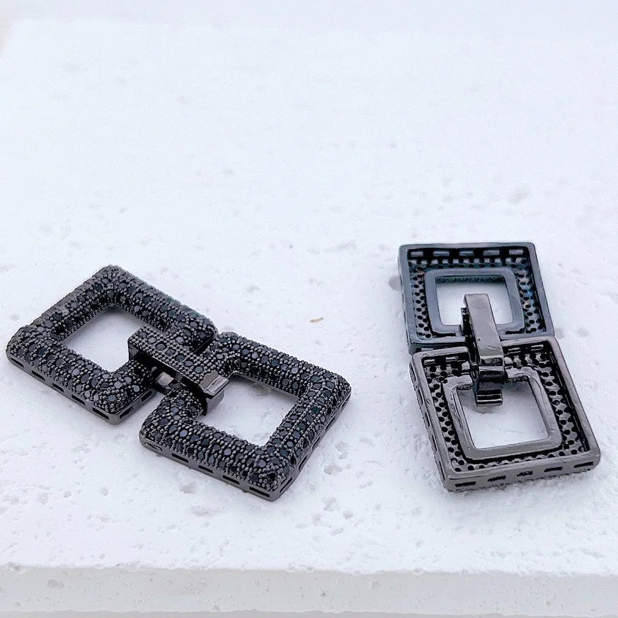 1 Pcs Wholesale Micro-set Square Necklace Bracelet Clasp Jewelry Accessories Full Zirconium Connecting Clasp DlY Accessories