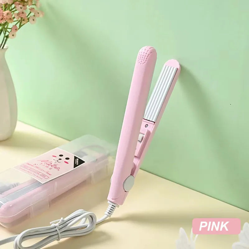 Mini Hair Crimper Ceramic Hair Waver for Short Hair & Bangs, Blue/Purple/Pink