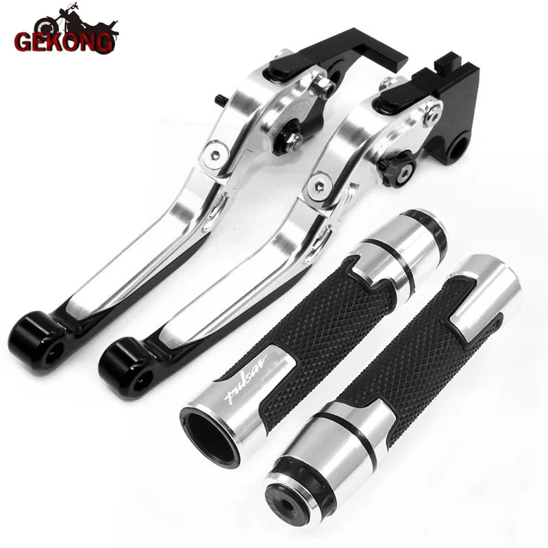 Motorcycle Folding Extendable CNC Moto Adjustable Clutch Brake Levers Handbar End Grips fit For Bajaj Pulsar 200 NS/200 RS/200 A