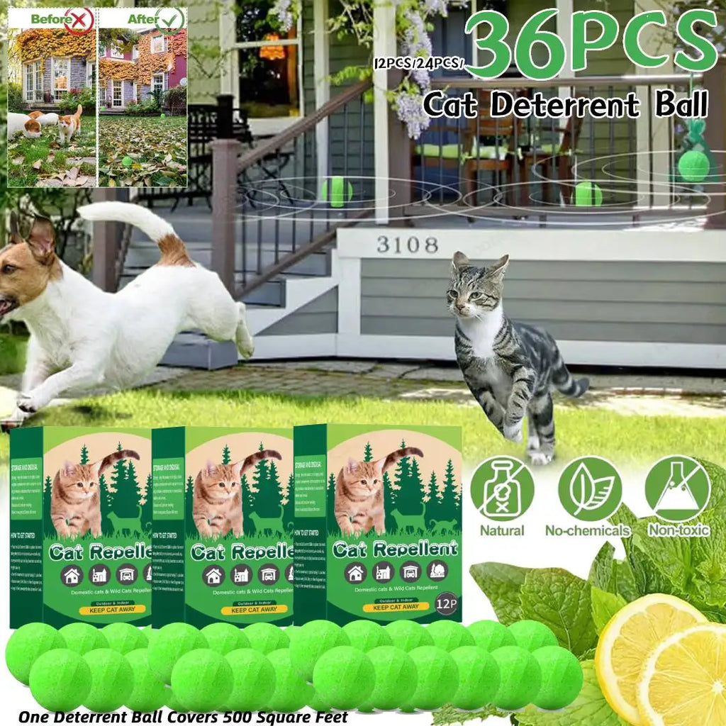 1/2/3Boxs Cat Deterrent Outdoor Indoor Natural Peppermint Oil Cat Deterrent Ball Dog Repellent Keep Cats Off Lawn Yard Garden