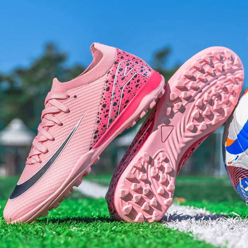 New Men Football Boots Professional Boys Soccer Shoes Ankle Sports Shoes Non-Slip TF/FG Match Sneakers Unisex Comfortable