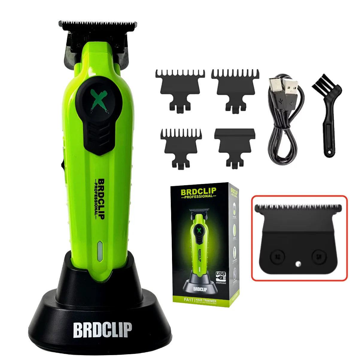 BRDCLIP  X Series White FA1T 7700RPM Professional Electric Hair Trimmer Hair Clipper For man carving DLC Blade Barber Shop Tool