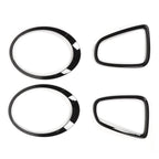 4pcs Gloss Black Headlight & Taillight Surround Cover Trims For Mini R56 R57 R58 R59 Cooper S & JCW 2007-2015