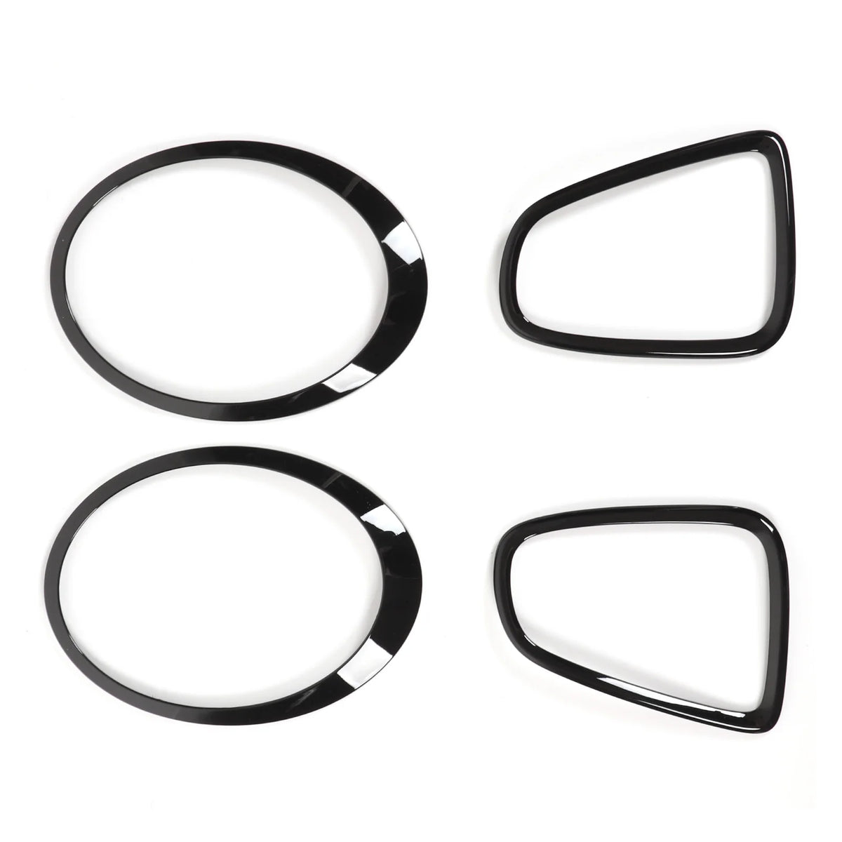 4pcs Gloss Black Headlight & Taillight Surround Cover Trims For Mini R56 R57 R58 R59 Cooper S & JCW 2007-2015