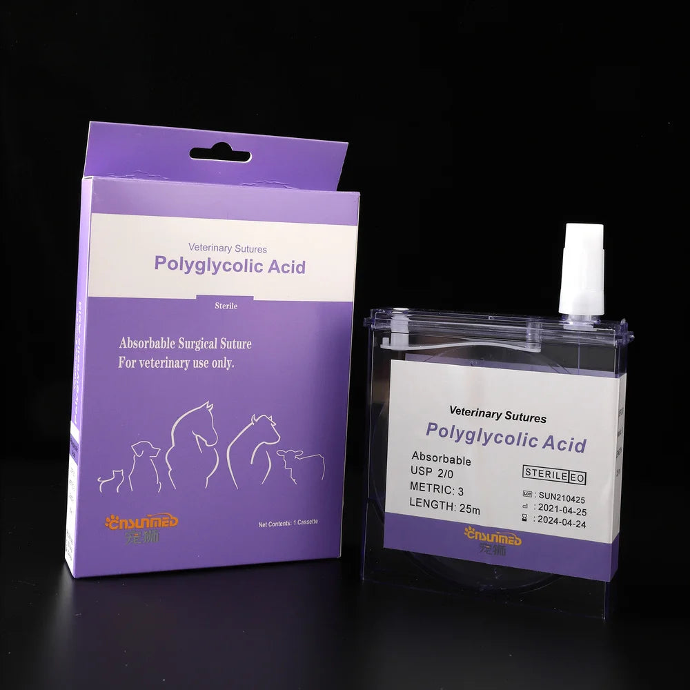 Veterinary PGA Boxed Surgical Suture 25 Meters Absorbable Pet Animal Special Sterilized