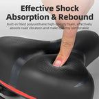 ROCKBROS Bike Saddle PU Leather Breathable Hollow Shock Absorbing Comfort Seat