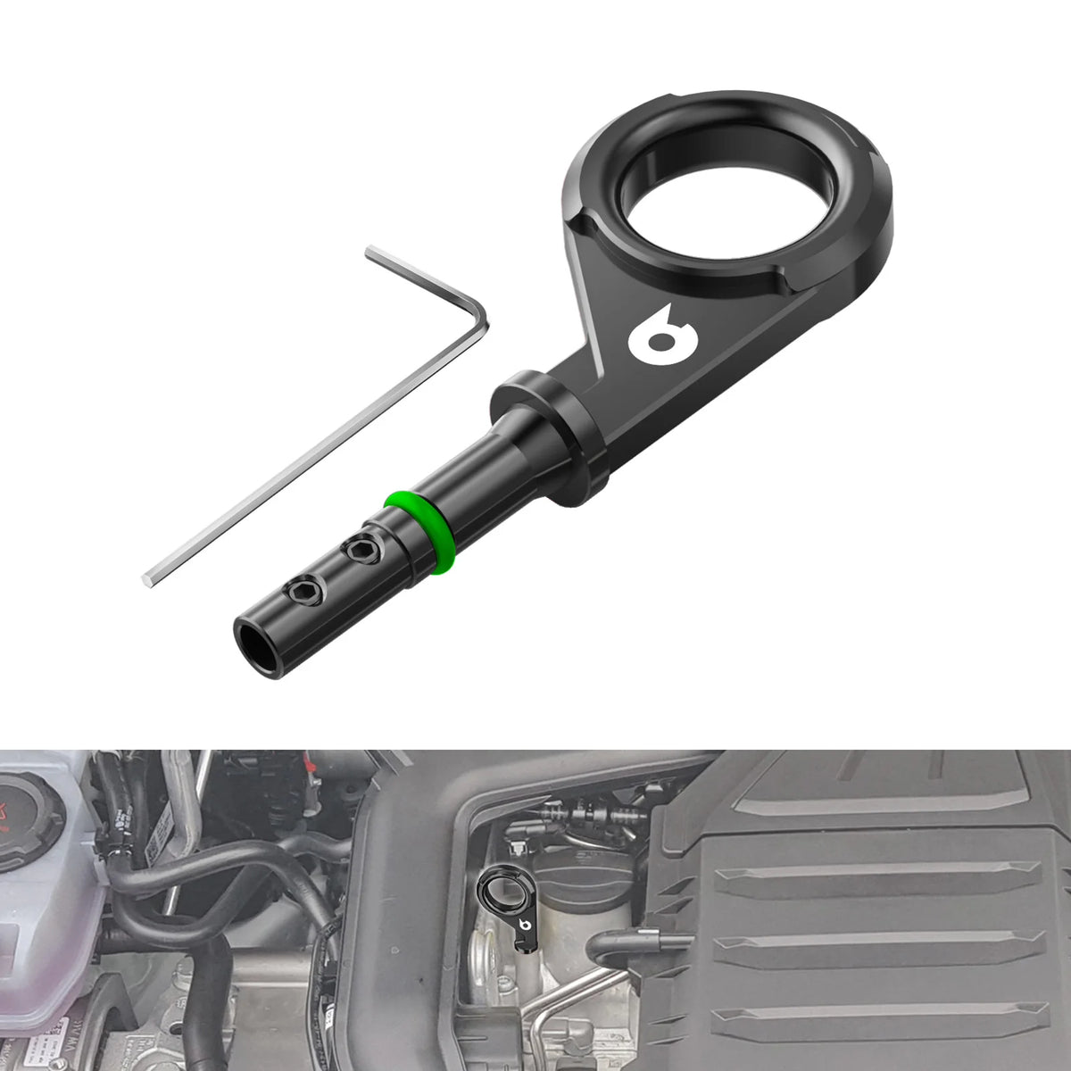 BEVINSEE Oil Dipstick Handle for EA211 1.0TSI 1.4TSI, for Audi A1 A3 Q2 Q3, for VW Golf MK7,for SEAT Ibiza, Replace 04E115611AC
