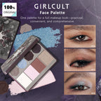 Girlcult Face Palette(04-06),Multi-Purpose,Fine Powder Texture,Smooth & Minimal Fallout,3D Sculpting Effect,Luxury Makeup