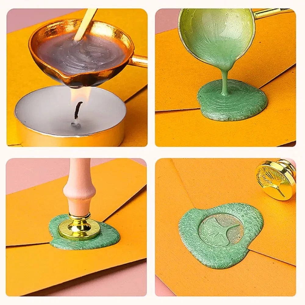 17PC/1Set Wax Seal Stamp Kit Lacquered Sealing DIY Craft Supplies Seal Random Header Christmas Wedding Invitation Decoration