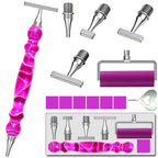 Ergonomic Diamond Painting Art Drill Bead Dot Pen Kit With Slim Thread Stainless Steels Metal Pen Heads Roller Tool Accessories