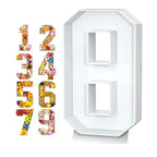 Food Fillable Number Shaped Sweets Flower Candy Cupcake Container Box for Wedding Anniversary Birthday Party Baby Shower Decore