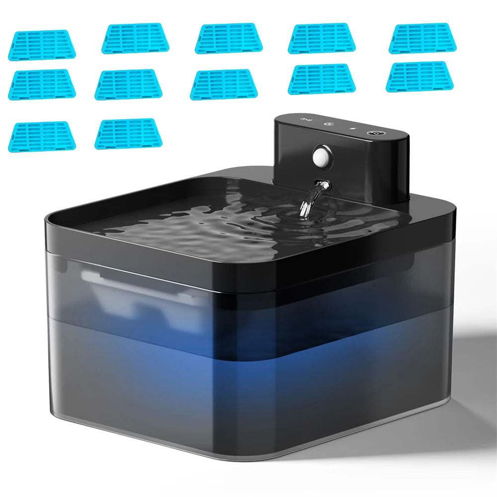 2.2L Automatic Pet Water Fountain for Cats & Dogs, Silent Induction Sensor, Rectangle
