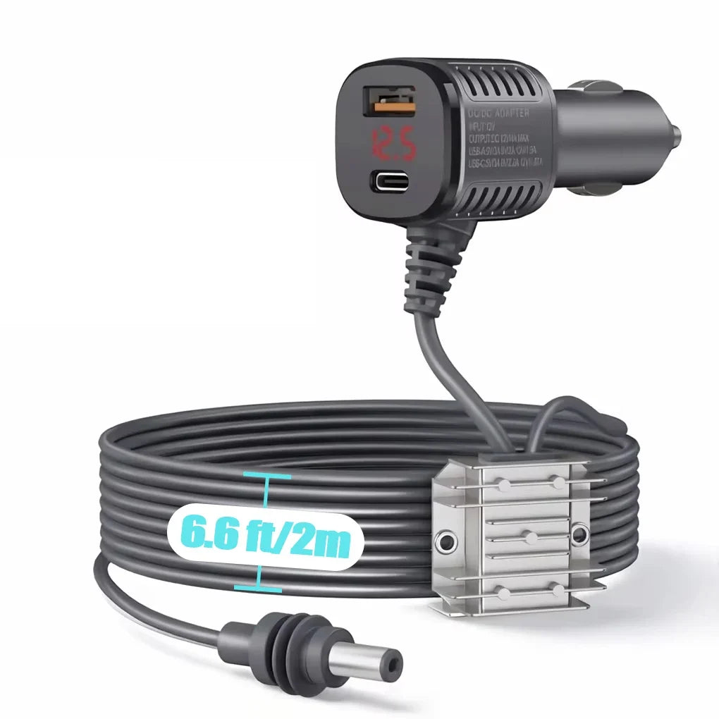 For Starlink Mini 3in1 12V-24V Car Charger Car Cigarette Lighter Adapter Voltage Converter DC Power Cable for RVS Campers Boats