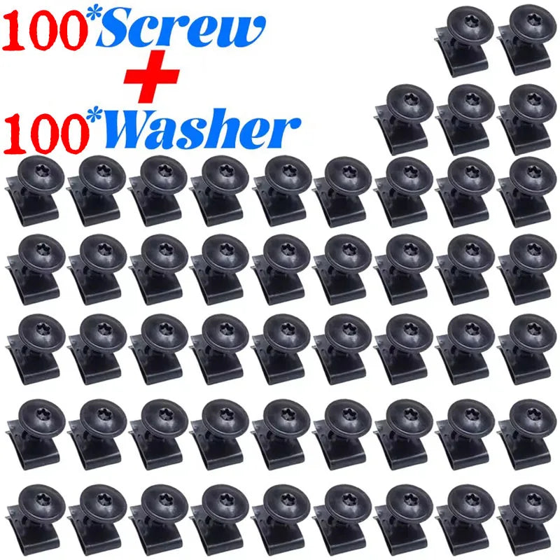 200/20pcs Car Self-tapping Screw Fasteners Auto Metal U-shaped Spacers Self-Tapping Screws Kit Car Modification Accessories