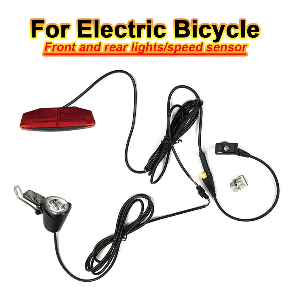 Electric Bike 6-60V Lights Headlight Taillight Speed Transmitter 180cm Cable for Tongsheng Tsdz2 Mid Drive Motor Bicycle Lamp
