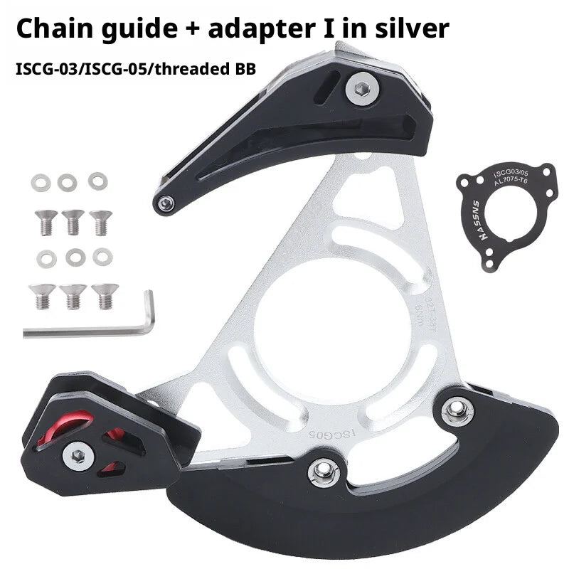 MTB Chain Guide Single Chainring Stabilizer 32-38T Anti-Drop Device, Black/Blue/Red