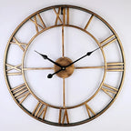 Modern Style 40cm 3D Round Accurate Silent Wall Clocks Roman Numerals Retro Metal Hanging Clock for Living Room 2023 Home Decor