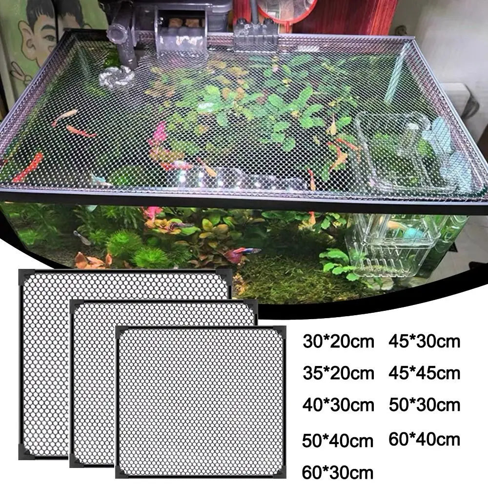 Durable Magnetic Fish Tank Lid Cover DIY Easy Installation Aquarium Anti-jump Net Turtle Tank Net Aquarium