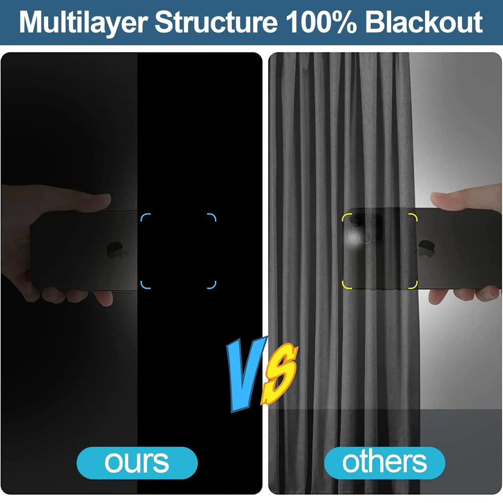 100% Blackout Window Cover Darkest Light Block Black Privacy Film Anti Look House Home Tint Glass Cloth Portable Curtain Bedroom