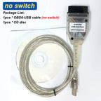 OBD2 K+DCAN USB Interface Cable with Switch for BMW E46 E83 E53 E90 E60 Coding Tool