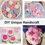 5Flower Candle Mold Set，3D Floral silicone candle mold，Used for candle making，Daisy、Peony、Rose、Tulip flower mold